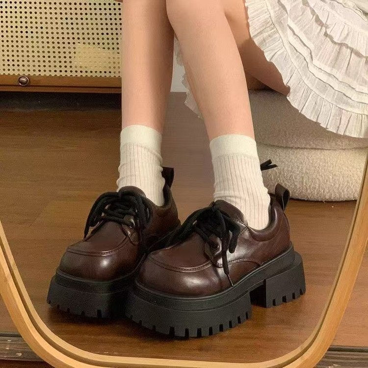 Damen Stiefel Chunky Schnürschuhe Rutschfest Modern