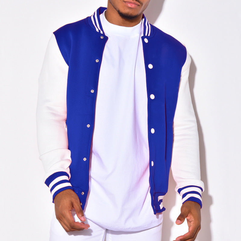 Herren Sportjacke mit Streifen Ärmelbündchen und Knöpfen Modern