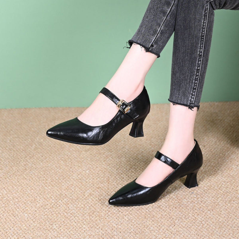 Elegante Damen Pumps Slingback Hochhackig mit Schnalle