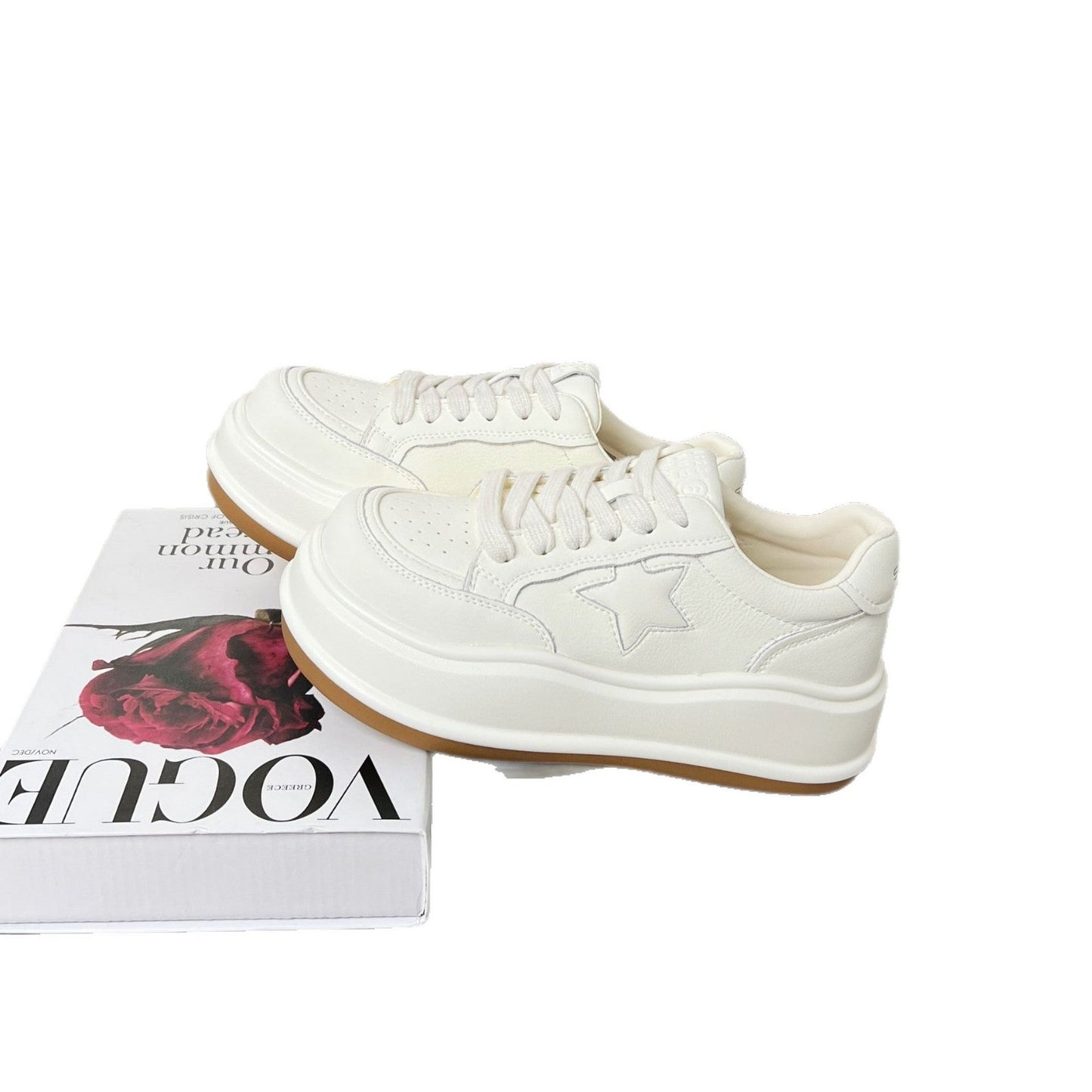 Damen Sneaker Sportlich mit Wedgesohle und Sternenmuster