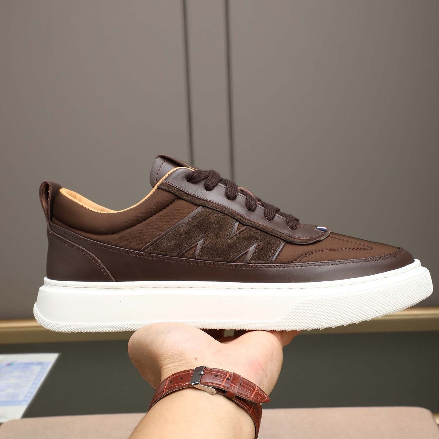 Damen Sneaker Sportlich Leder Laufschuhe Schwarz