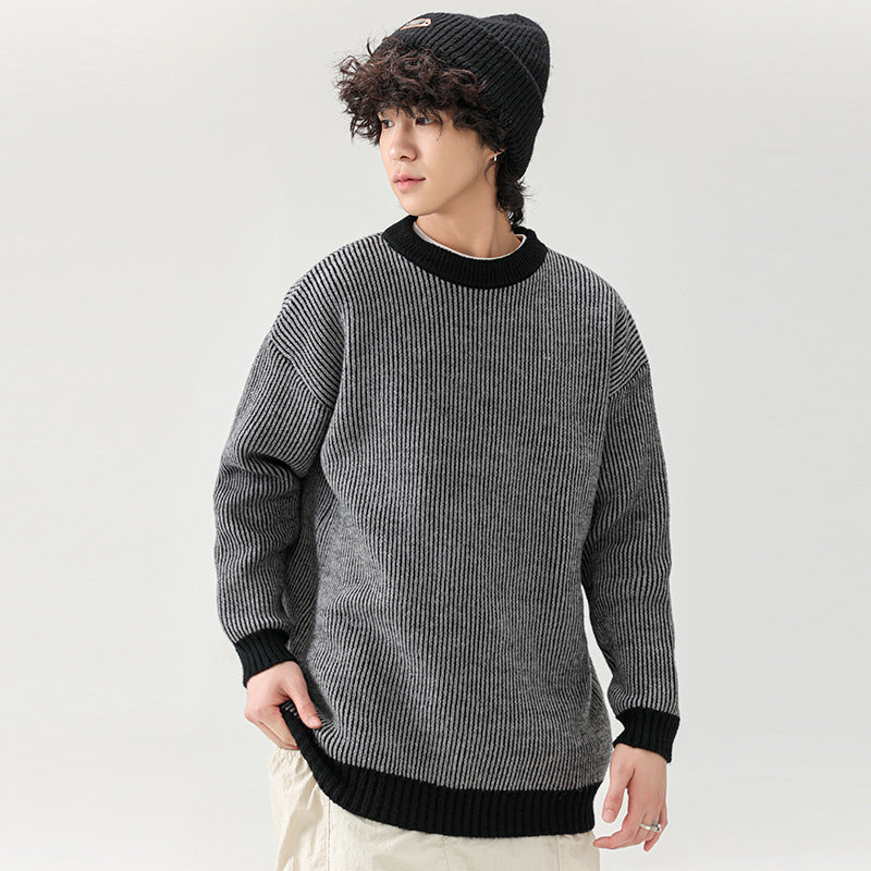 Grobstrickpullover Herren Großkaromodell Bequem