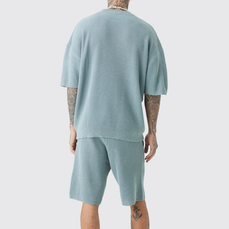 Herren T-Shirt Kurzarm Rippstrick Design Modern Berlin
