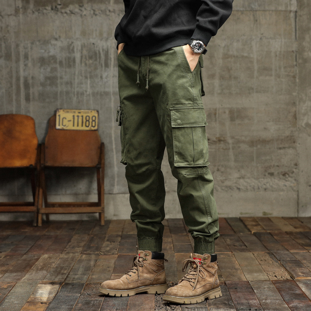 Herren Cargo-Hose Robust Multifunktional Taschen Baumwolle