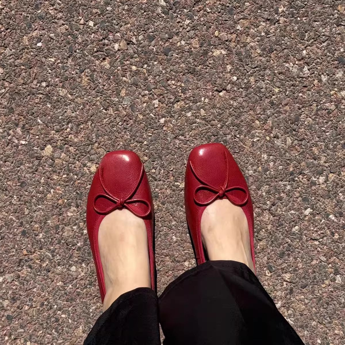 Damen Ballerinas Elegante Schleifen Detail Hochwertig