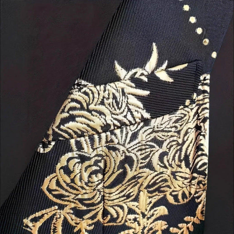 Extravaganter Herren Blazer mit floralem Muster Elegant Schwarz