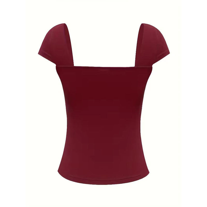 Damen Oberteil Herz-Ausschnitt Modern Schick