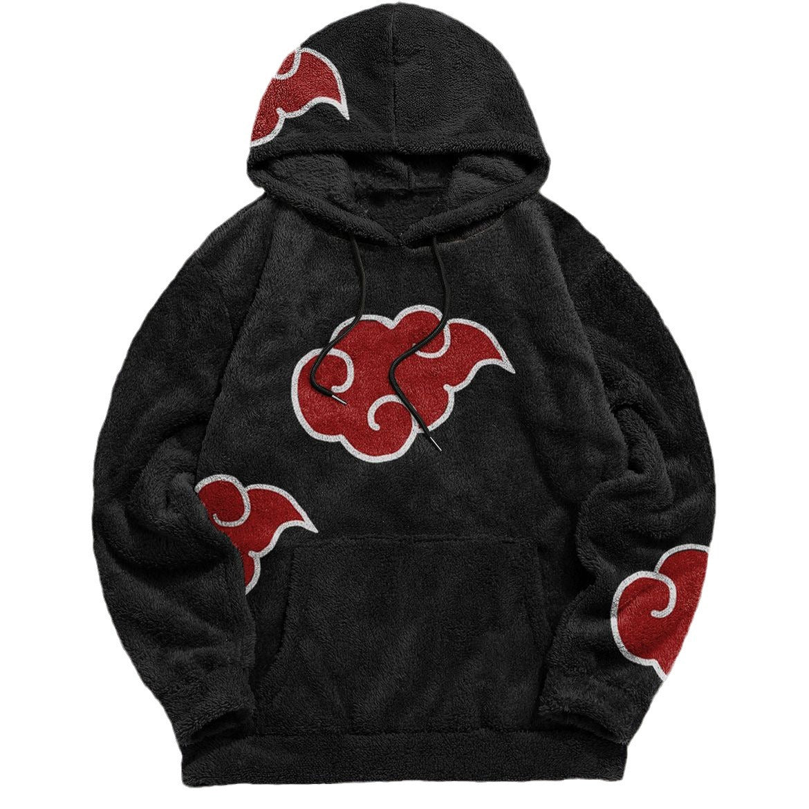 Große Herren-Hoodie Oversized Wolkenmuster Trendig