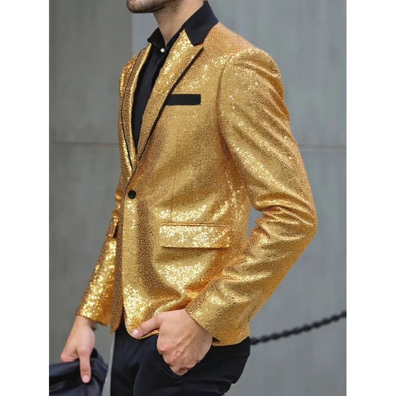 Herren Smokingjacke Pailletten Glitzernd Abendjacke