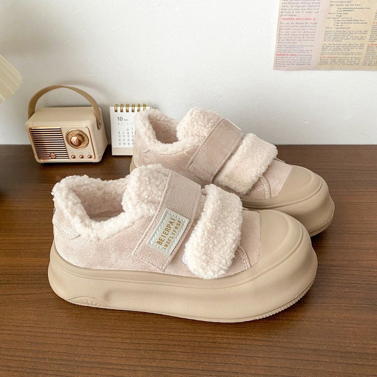 Damen Sneaker Komfortabel Weich Fleece Innenfutter