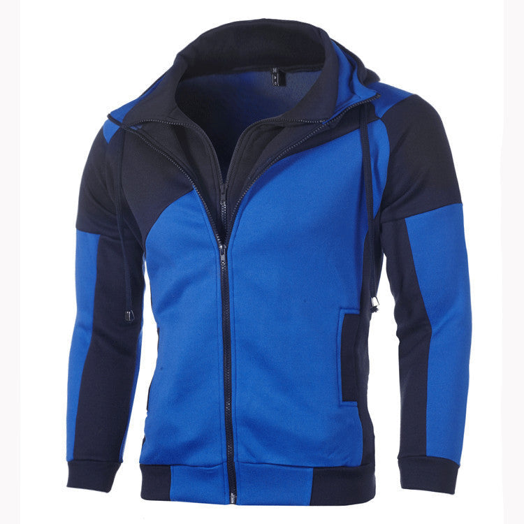 Herren Jacke Sportlich Kapuze Patchwork Design