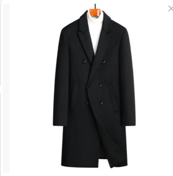 Herren Wollmantel Elegant Revers Modisch Doppelter Knopf