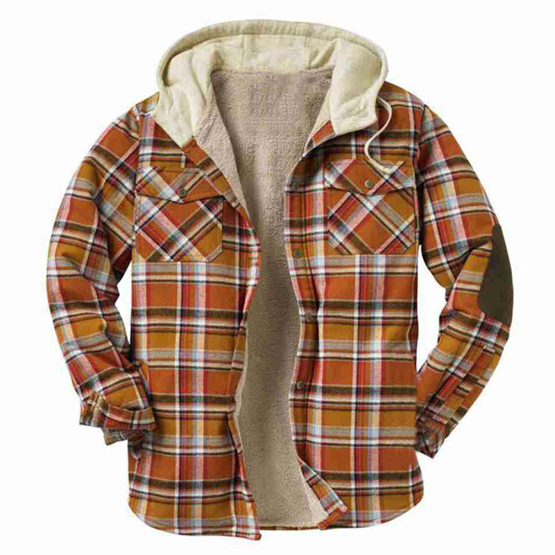 Herren Flanelljacke Weich Warm mit Brusttaschen