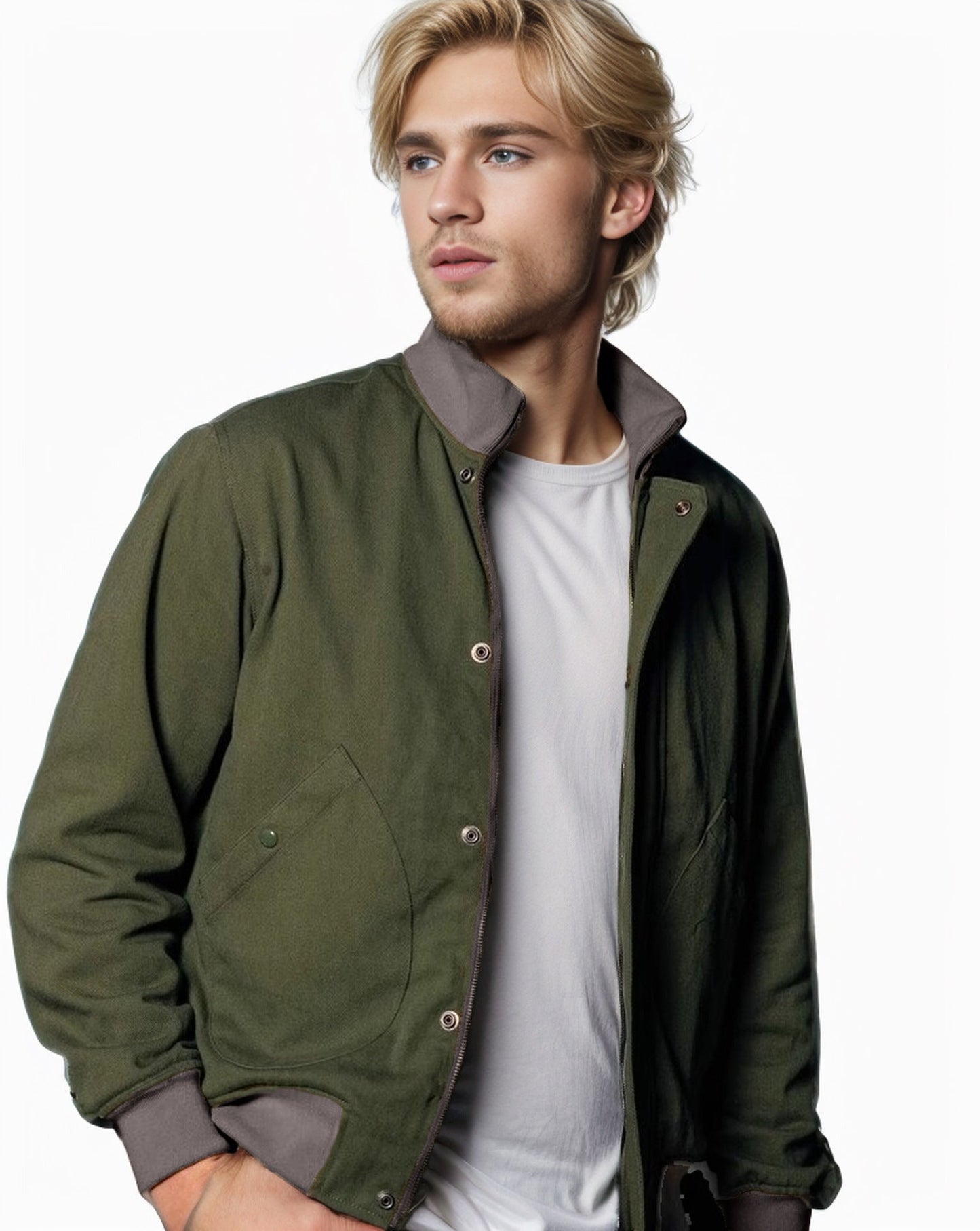 Herren Ledermantel Übergangsjacke Hochkragen Elegante