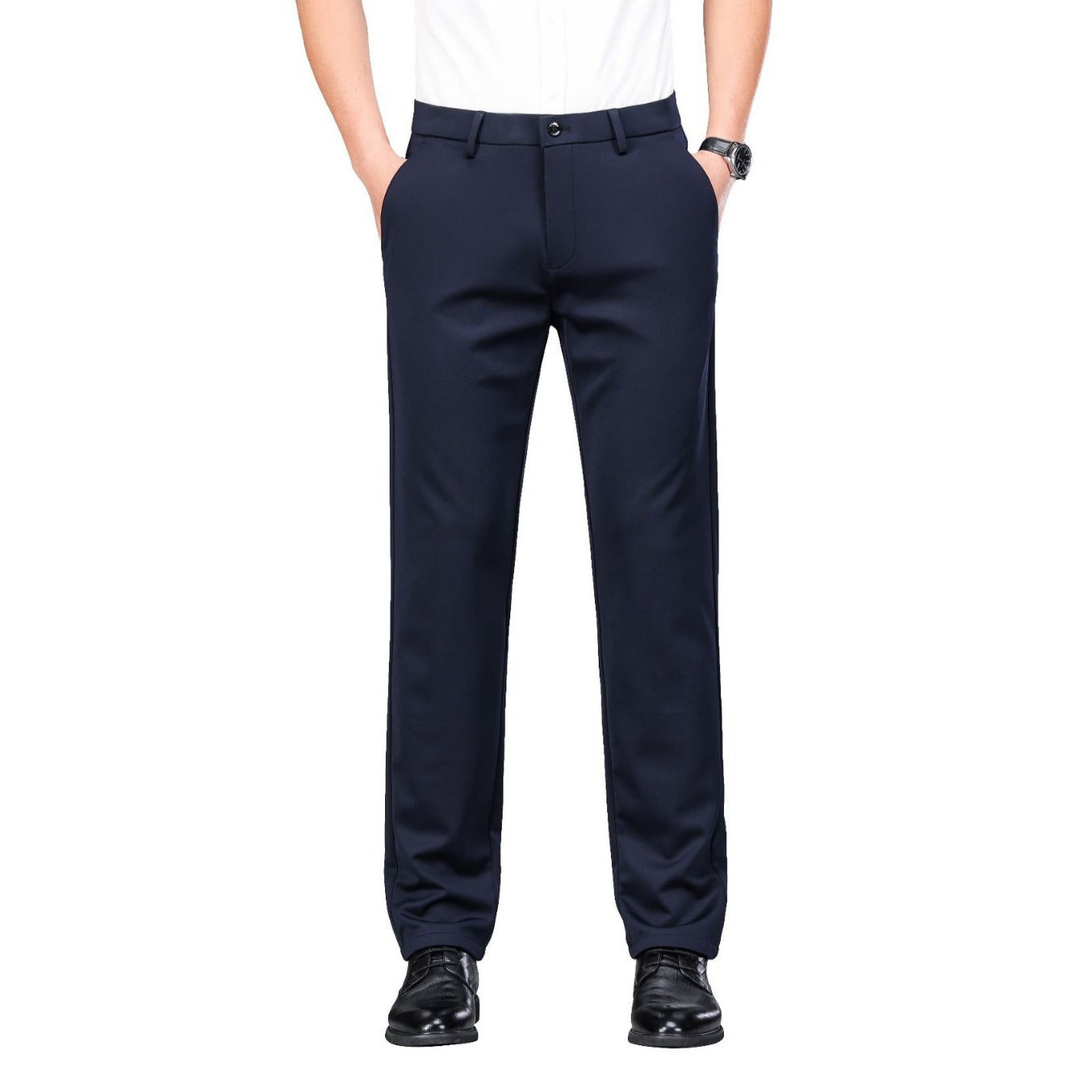 Herren Business-Hosen Elegant Slim Fit Schwarz