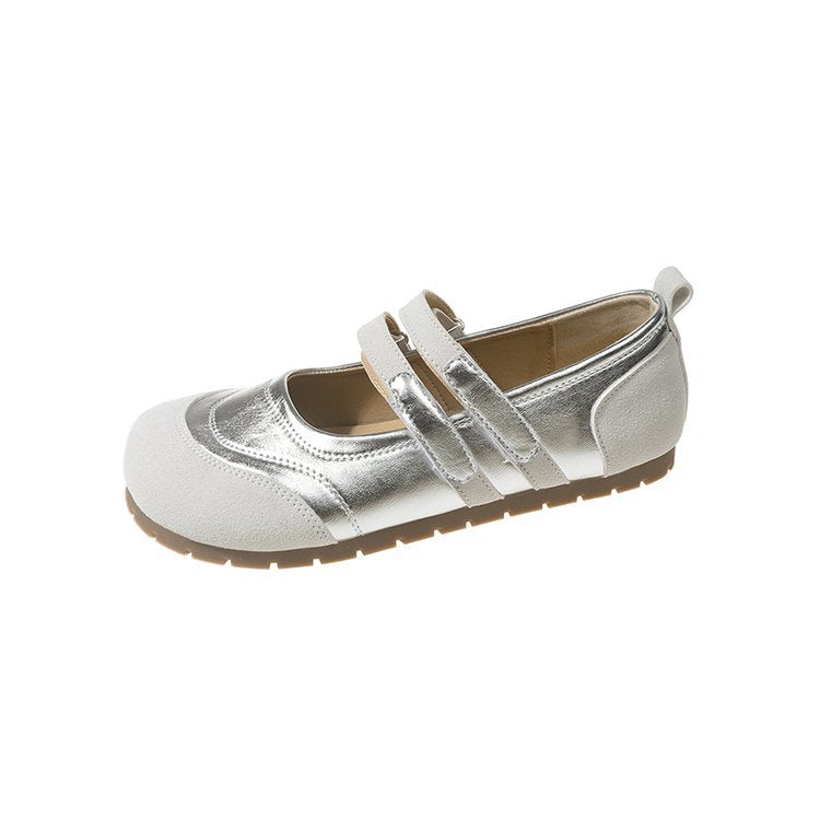 Damen Ballerinas Bequem Doppelschlaufe Schuhe Modern