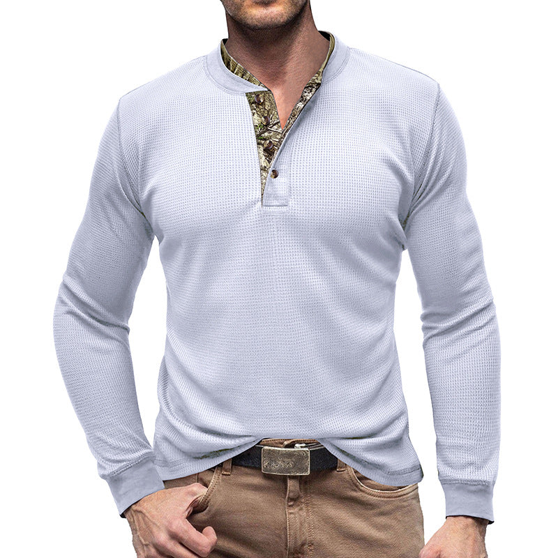 Herren Pullover Langarm Strukturiert Moderner Kragen