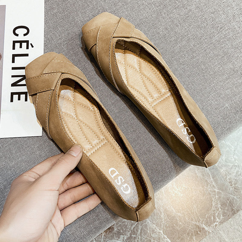 Damen Ballerinas Komfortabel Kreuzriemen Schuhe Modern