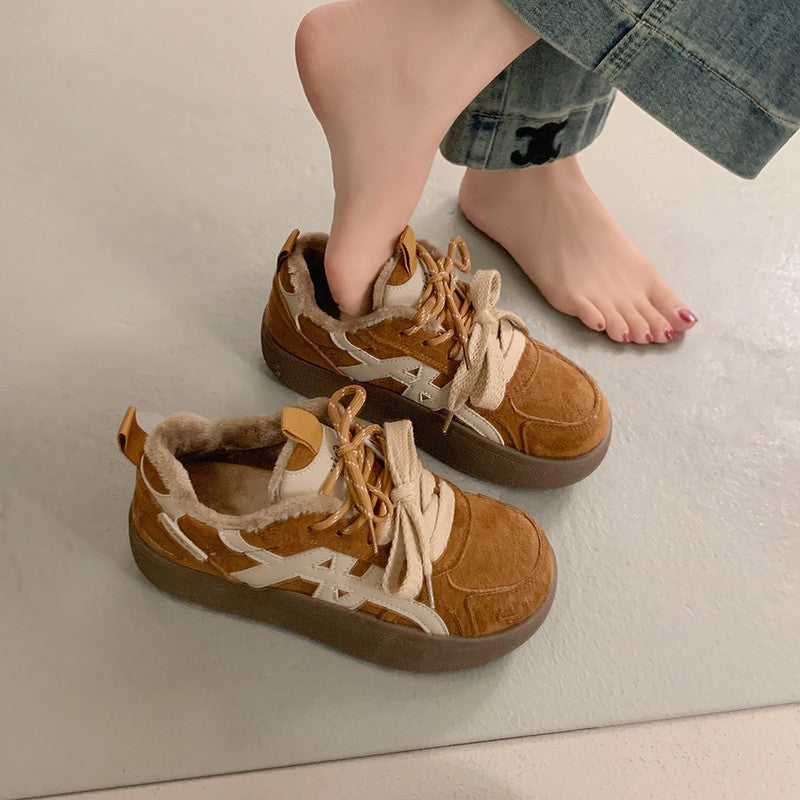 Damen Sneaker Bequem Flauschig WeichSportlich