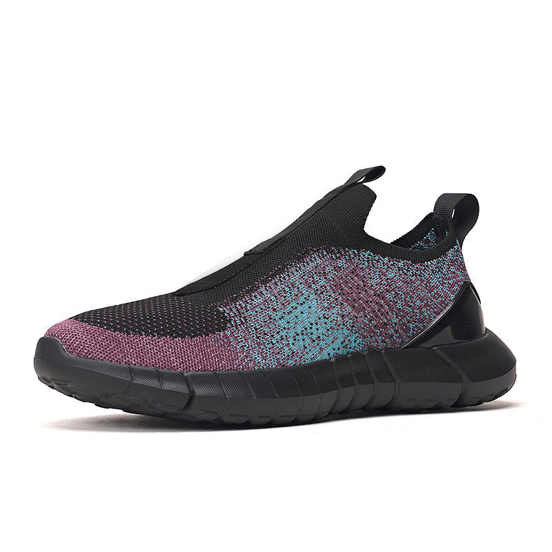Damen Sneaker Sportlich Atmungsaktiv Slip-On Schwarz