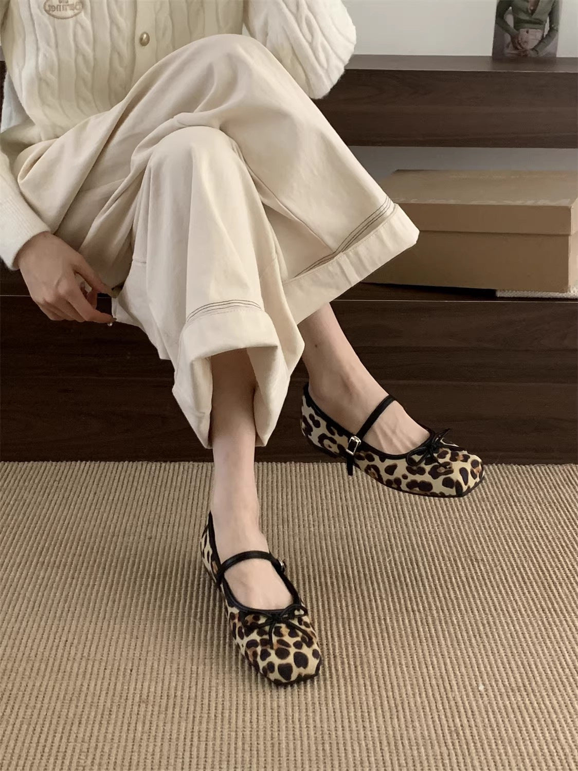 Damen Ballerinas Bequem Schleifen Dekor Schwarz