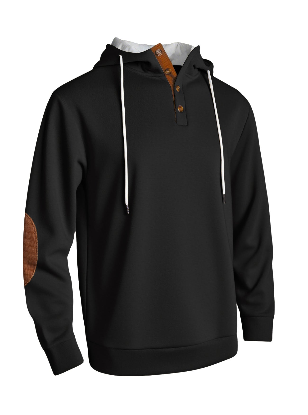 Herren Kapuzenpullover Modern Strukturiert Mit Knöpfen