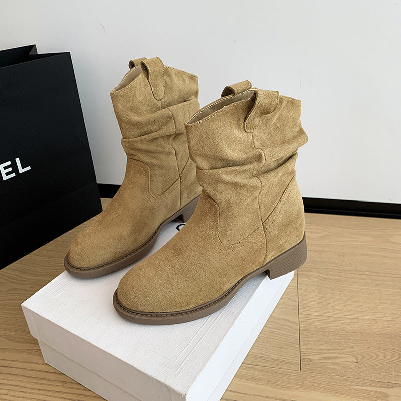 Damen Stiefeletten Lässig Schlupf Design Bequem