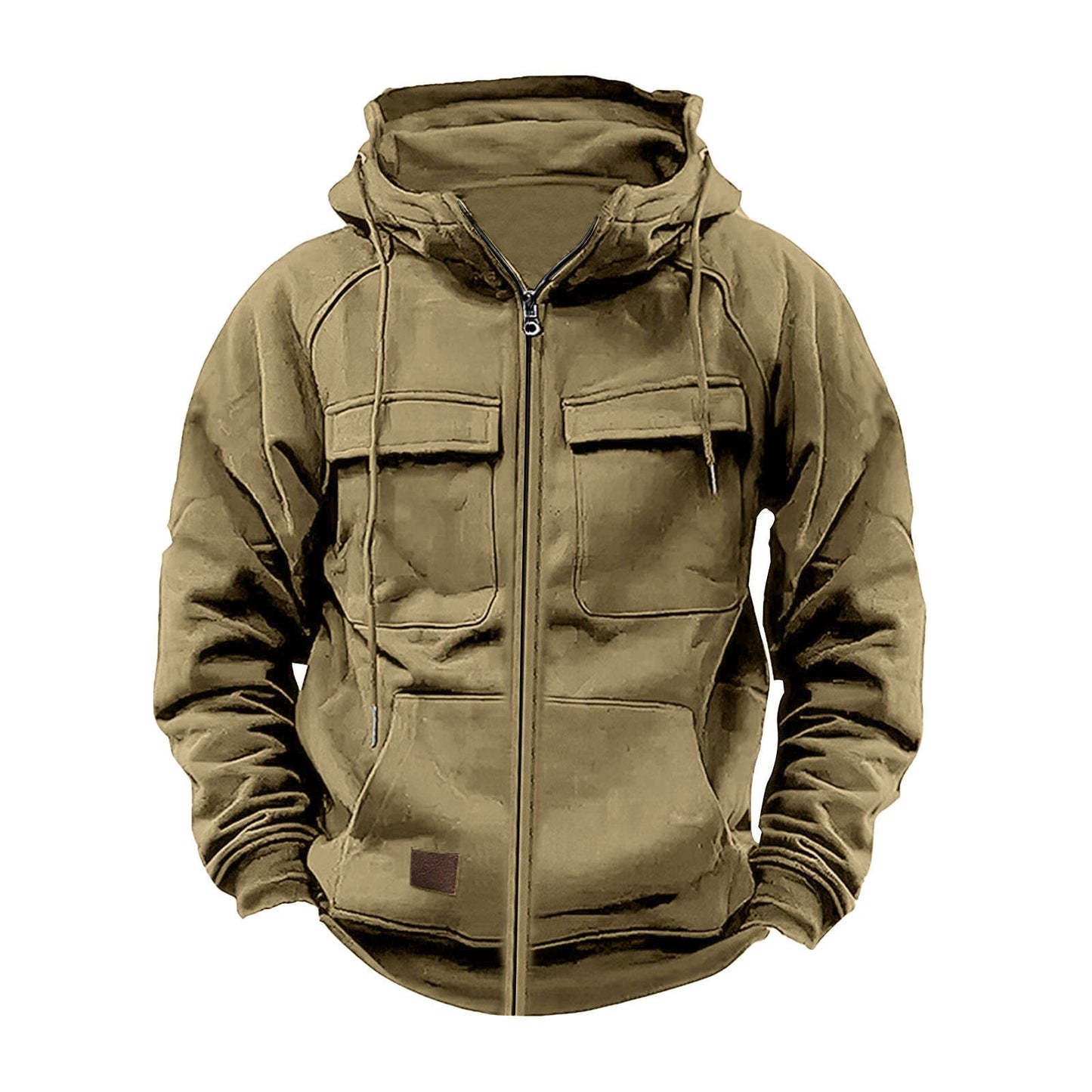 Herren Kapuzenjacke Multifunktional Reißverschluss Taschen