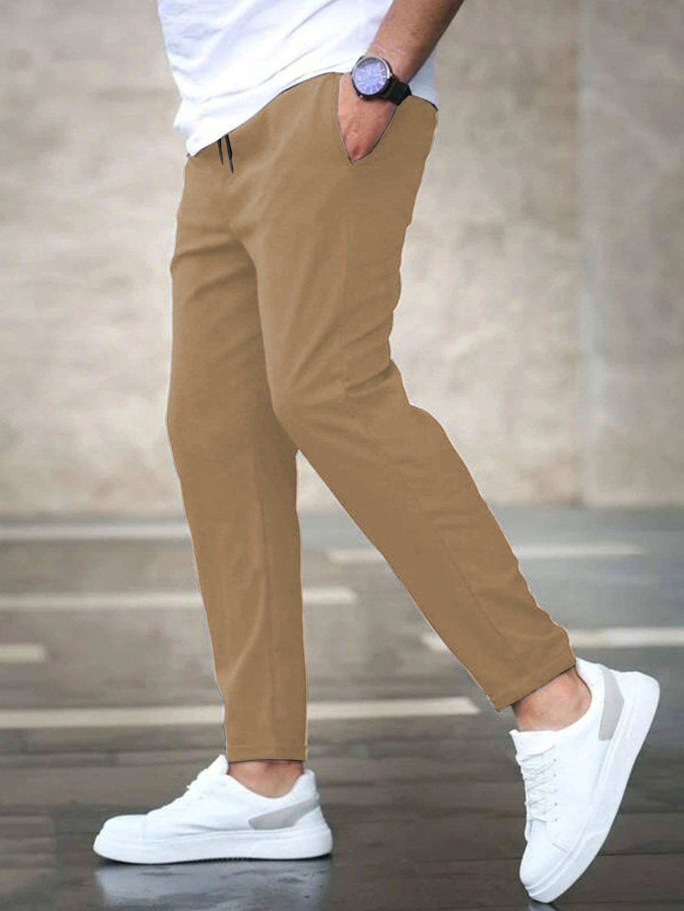 Herren Chino-Hose Elastisch Bequem Slim Fit