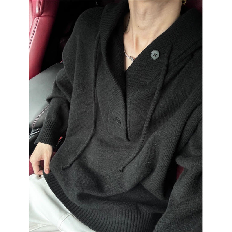 Herren Kapuzenpullover Lässig Strick Warm