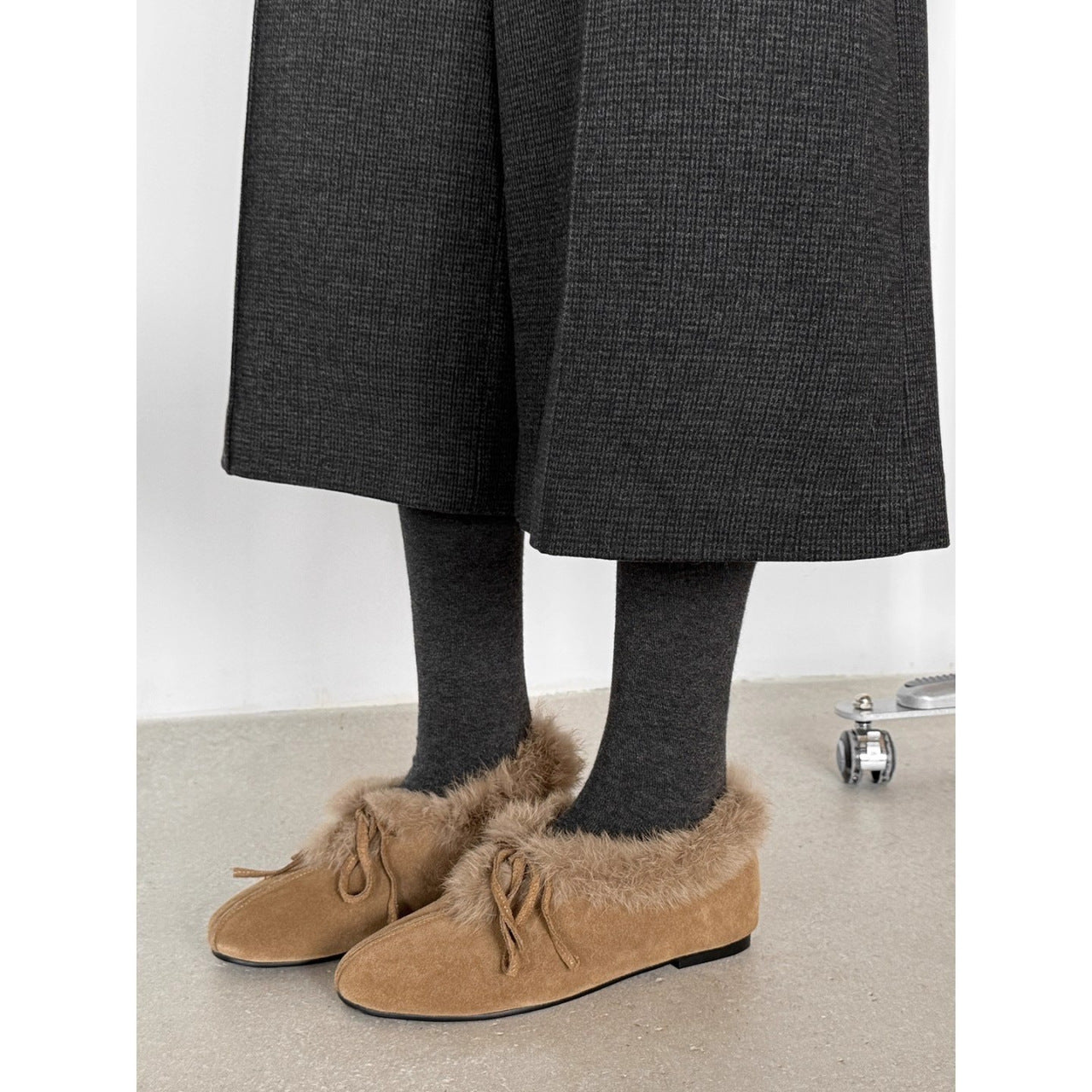 Damen Hausschuhe Luxus Kunstfell Warm Elegant