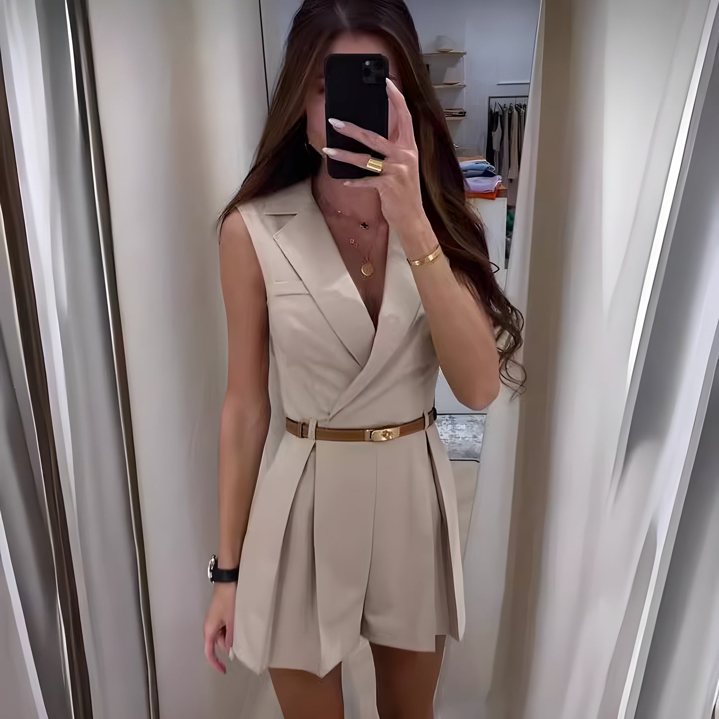 Ärmelloser Jumpsuit Damen Stylisch Elegant