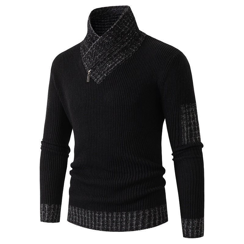 Herren Pullover Asymmetrischer Kragen Strukturiert Modern