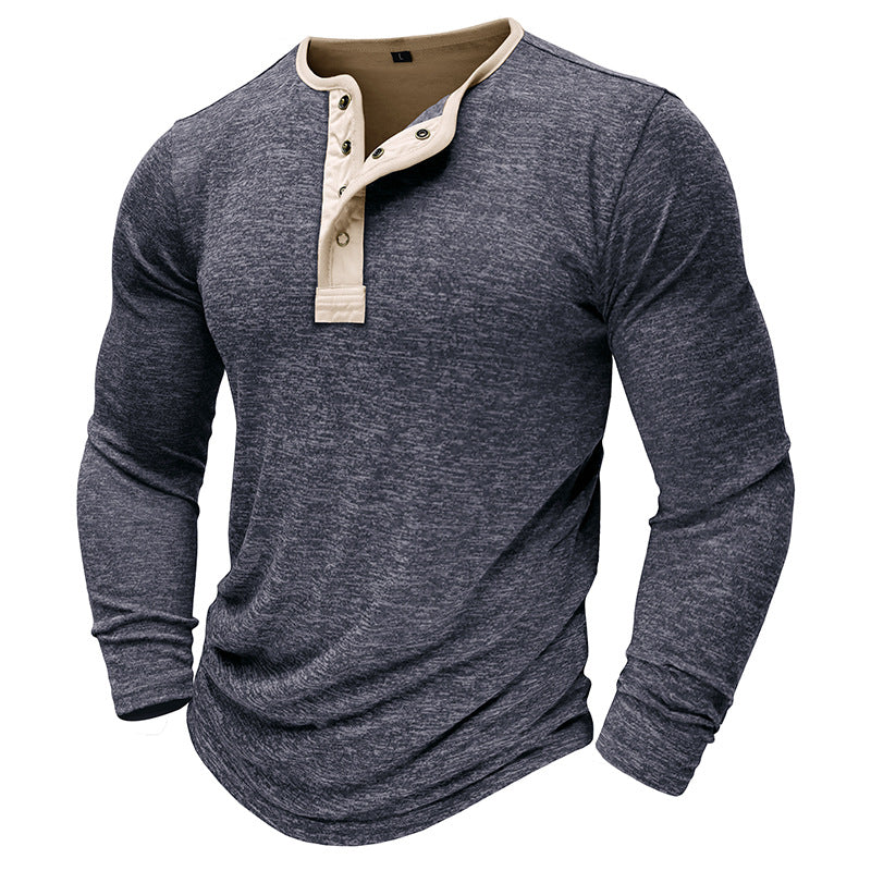 Herren Langarmshirt Atmungsaktiv Baumwolle Elegant