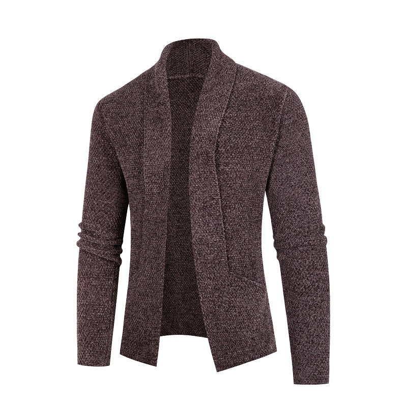 Herren Strickjacke Modern Schalkragen Feinripp