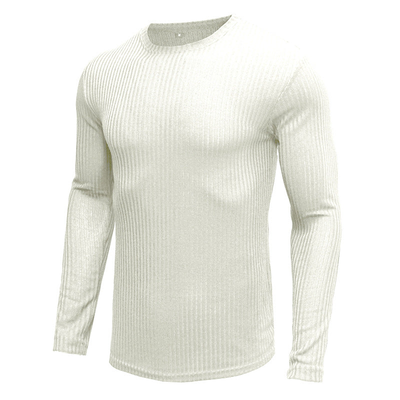 Herren Langarmshirt Rippstrick Rundhals Modern Berlin Style