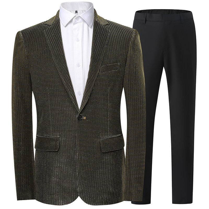 Herren Anzug Glitzer Pailletten Elegant Abend