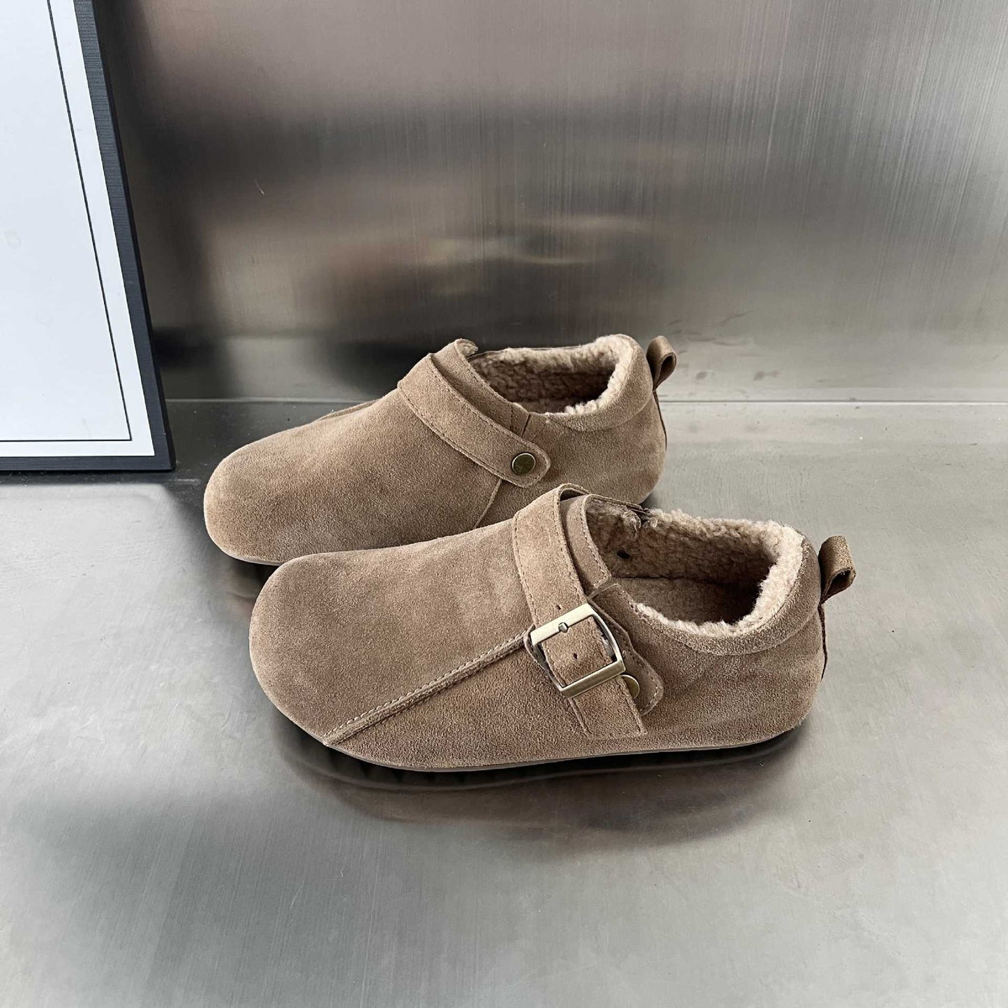 Damen Hausschuhe Wildleder Bequem Warm