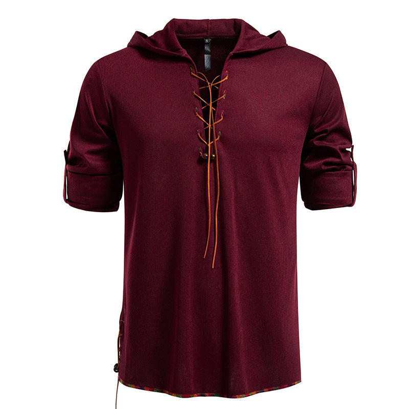 Herren Hoodie Lässig mit Schnürung Modern