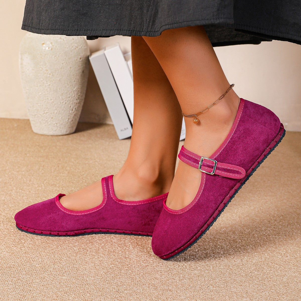 Damen Mokassins Weich Riemen Bequem Modern