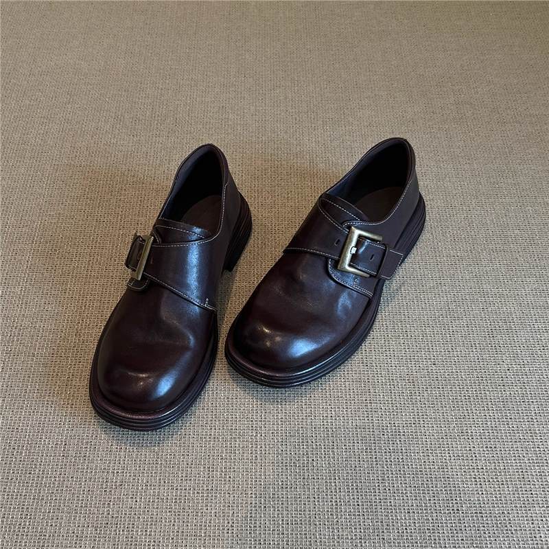 Damen Lederschuhe Weich mit Schnallen Modern