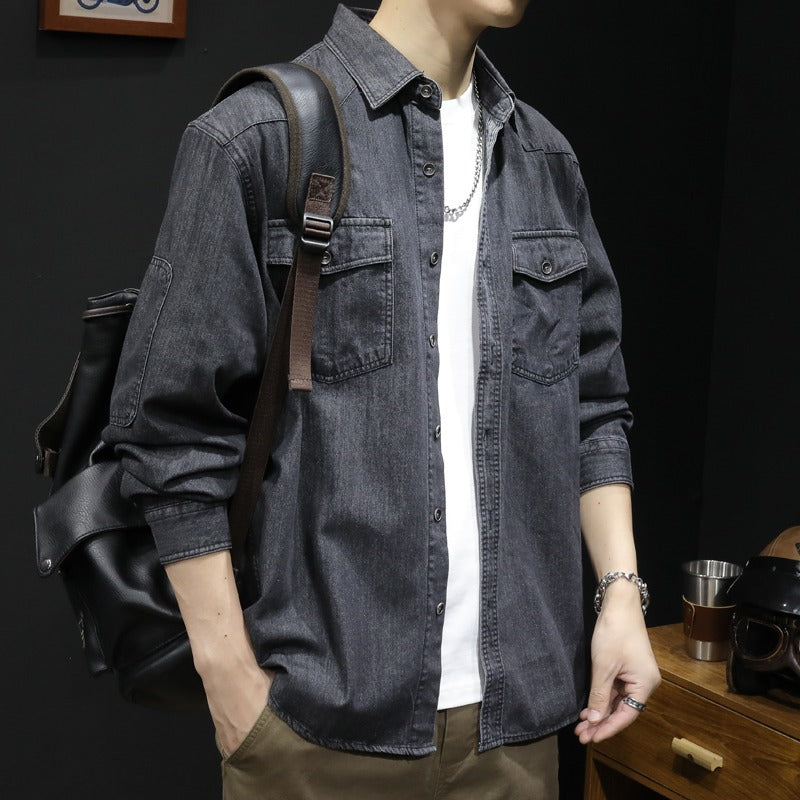 Herren Denim-Jacke Lässig Modern mit Brusttaschen