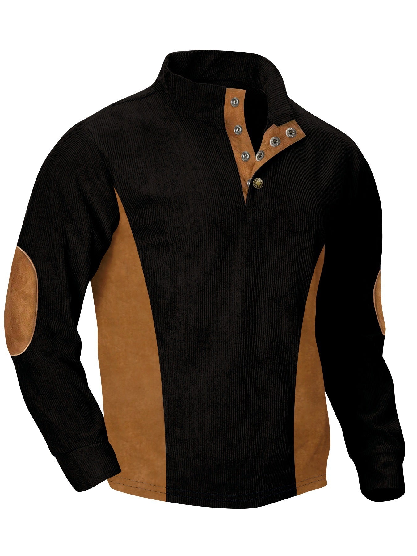 Herren Pullover Modern mit Stehkragen und Druckknöpfen