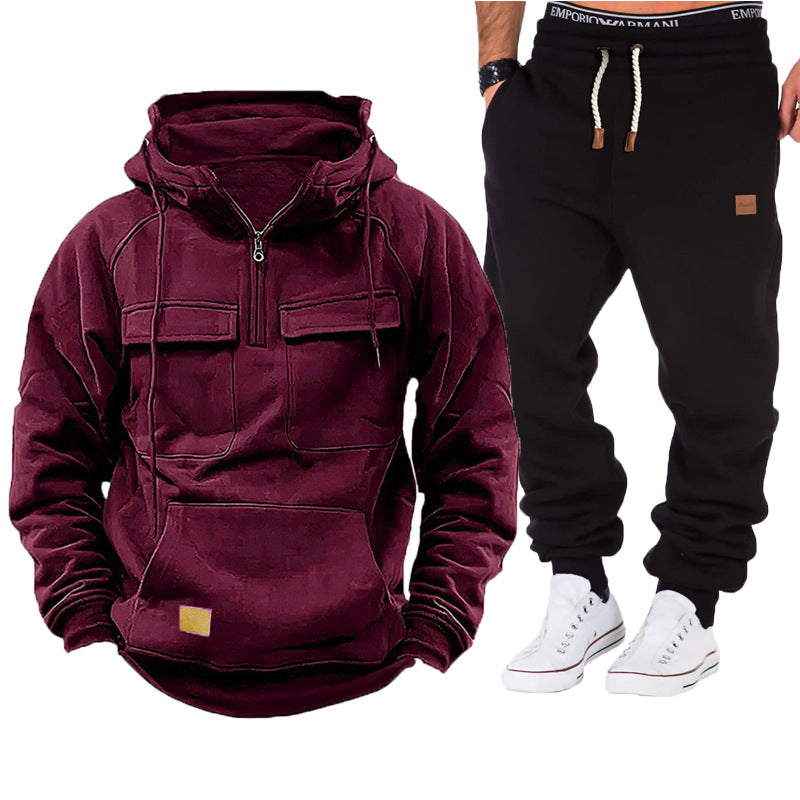 Herren funktionale Kapuzenjacke mit durchgehendem Reißverschluss und praktischen Taschen BerlinGlamour, die für viele Anlässe geeignet sind, wird zu Herren funktionale Kapuzenjacke