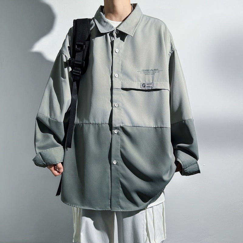 Herren Oversized Hemd Mit Taschen Groß