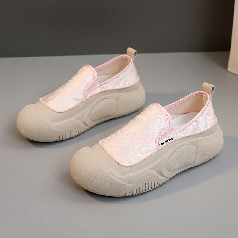 Damen Sneaker Slip-On Bequem Floralmuster Rutschfest