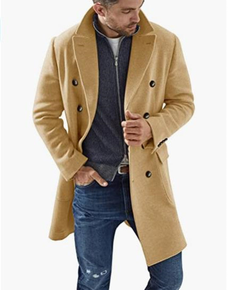 Herren Mantel Doppelknebel Moderner Schnitt Elegent