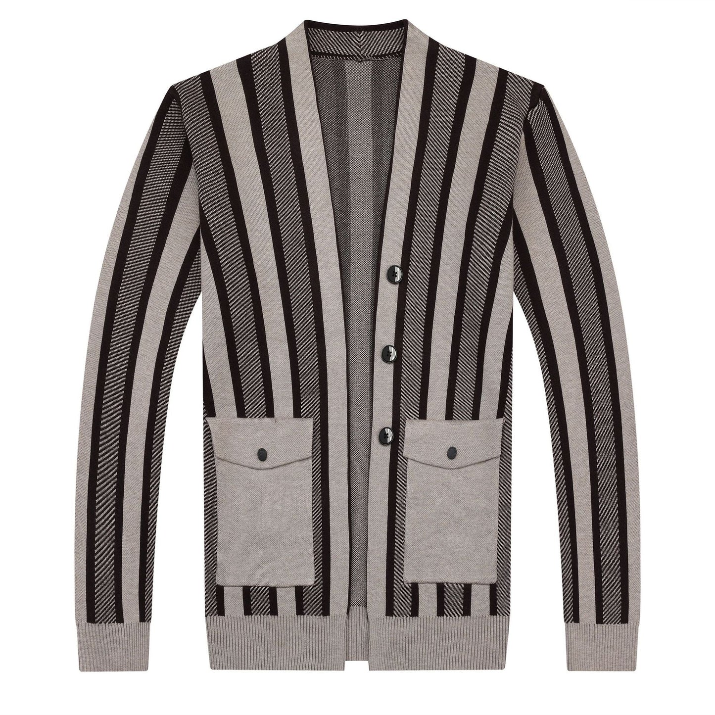Herren Strickjacke Modern Streifenmuster Elegant