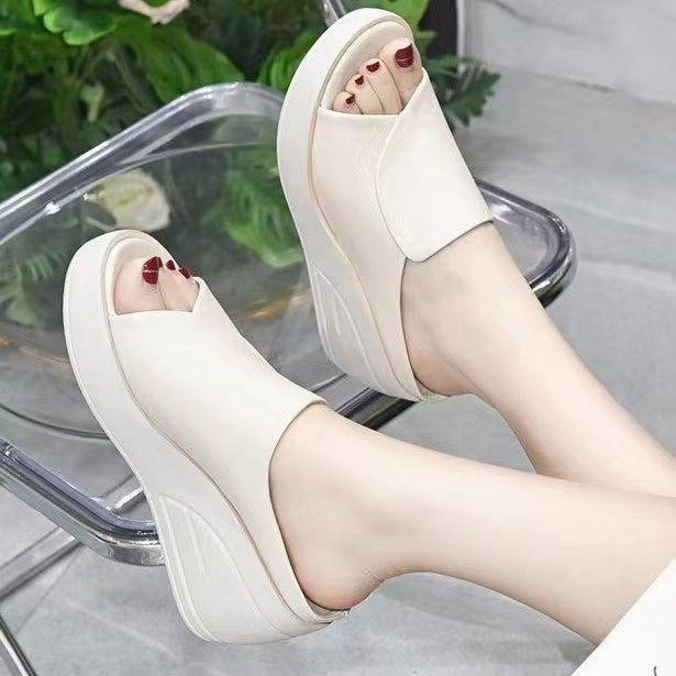 Damen Plattform-Sandalen Hochzeitsschuhe Komfortable Keilabsatz Schuhe