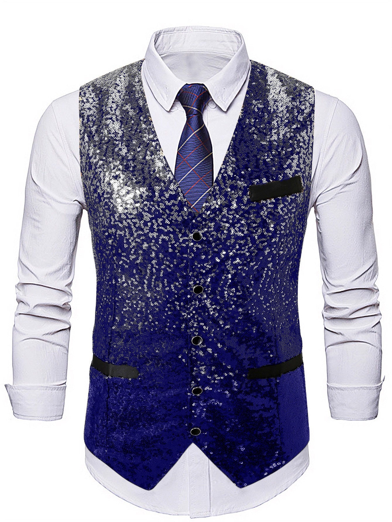 Herren Glitzer Weste Glamour Party